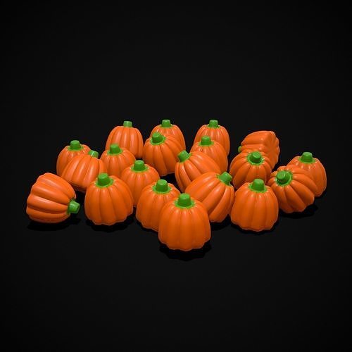 Pumpkin Candy Low-poly 3D model 3