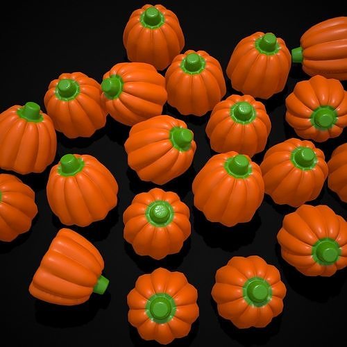 Pumpkin Candy Low-poly 3D model 7