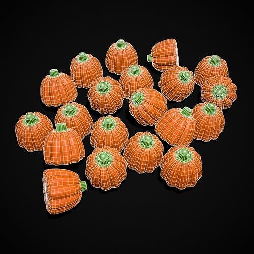 Pumpkin Candy Low-poly 3D model 2