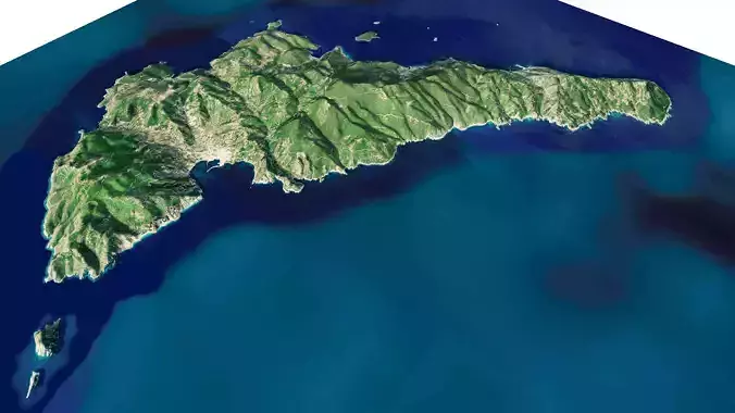 Skopelos island full 3d model terrain