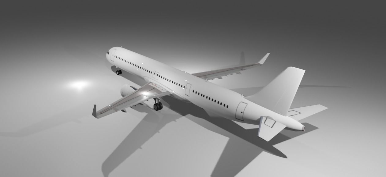 Airbus a321neo 3d model Low-poly 3D model_1