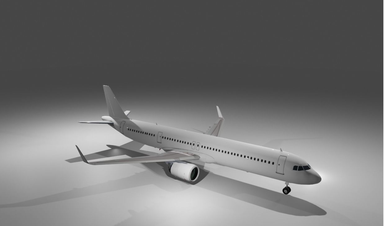 Airbus a321neo 3d model Low-poly 3D model_2