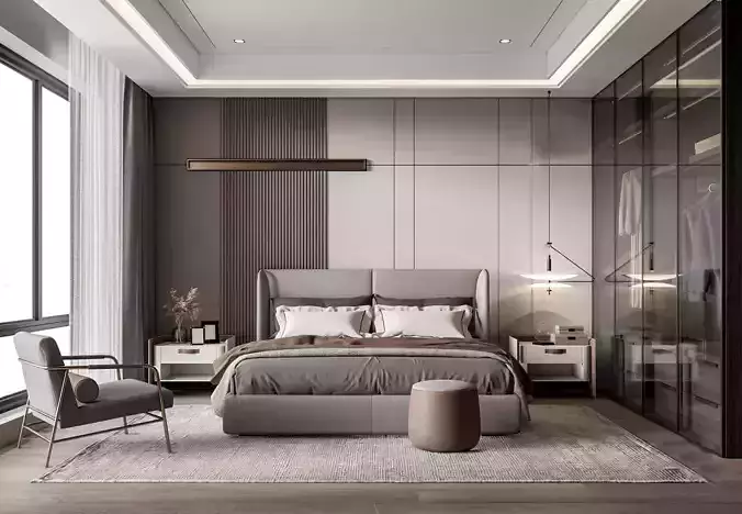 Bedroom Interior 3D model-01
