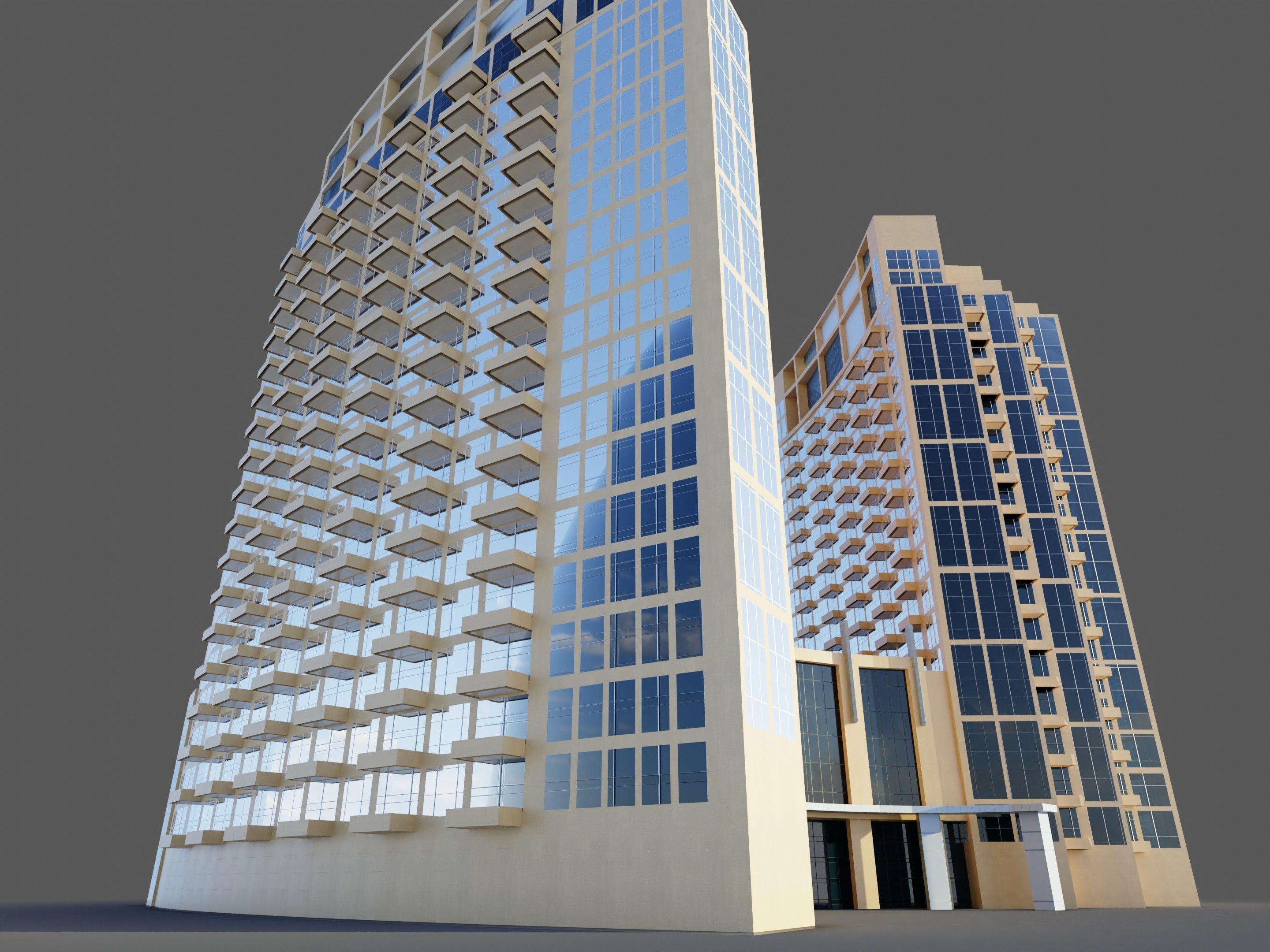 standpoint tower - Dubai 3D model_5