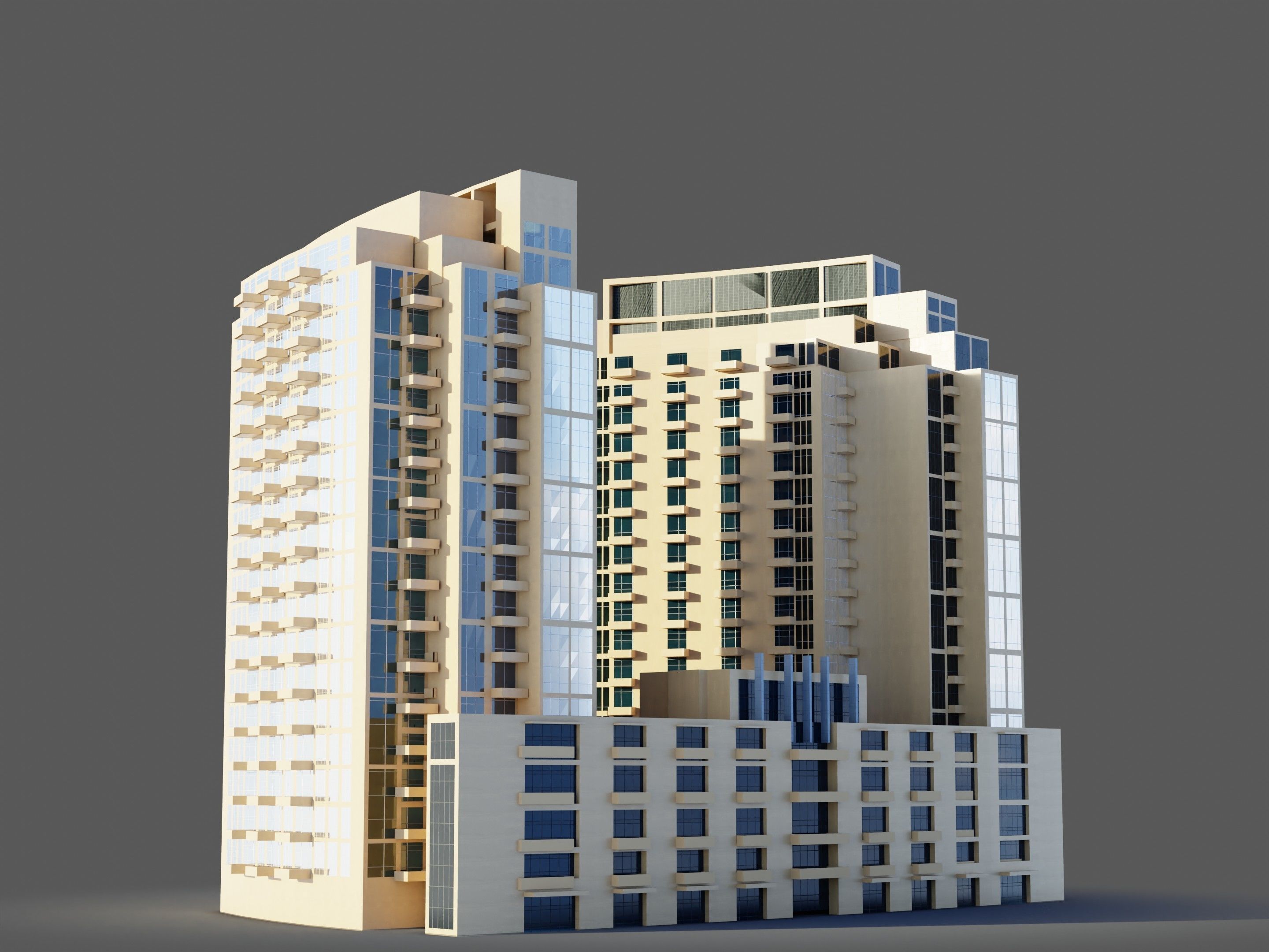 standpoint tower - Dubai 3D model_2