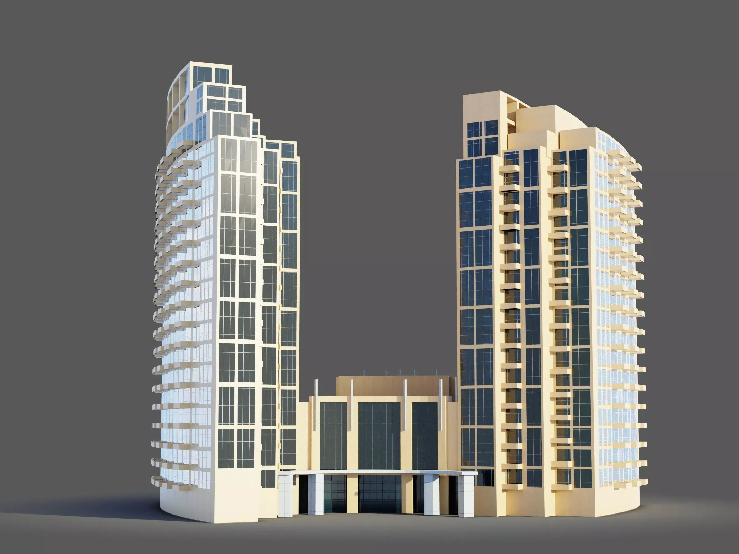 standpoint tower - Dubai 3D model_0
