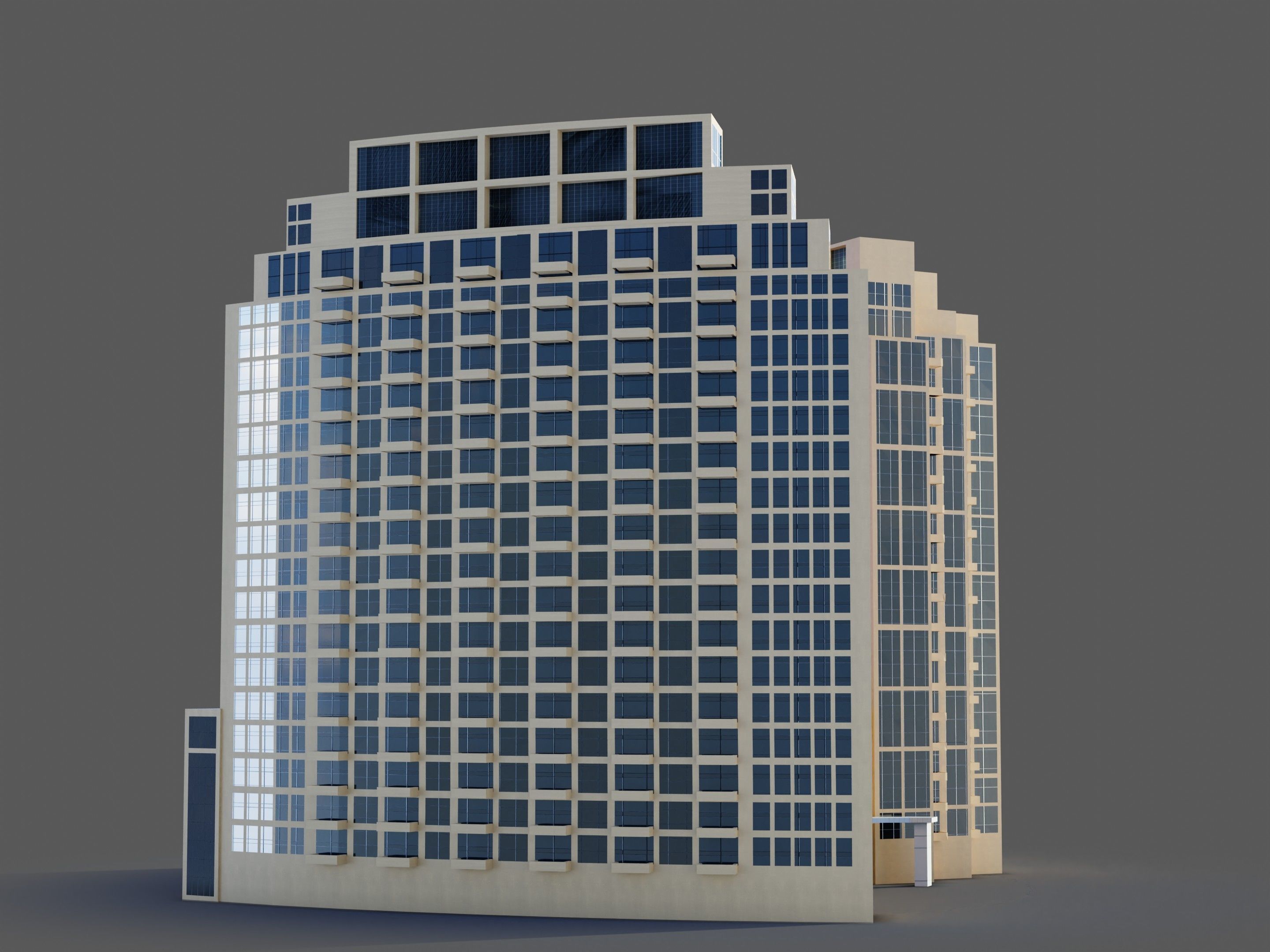 standpoint tower - Dubai 3D model_1