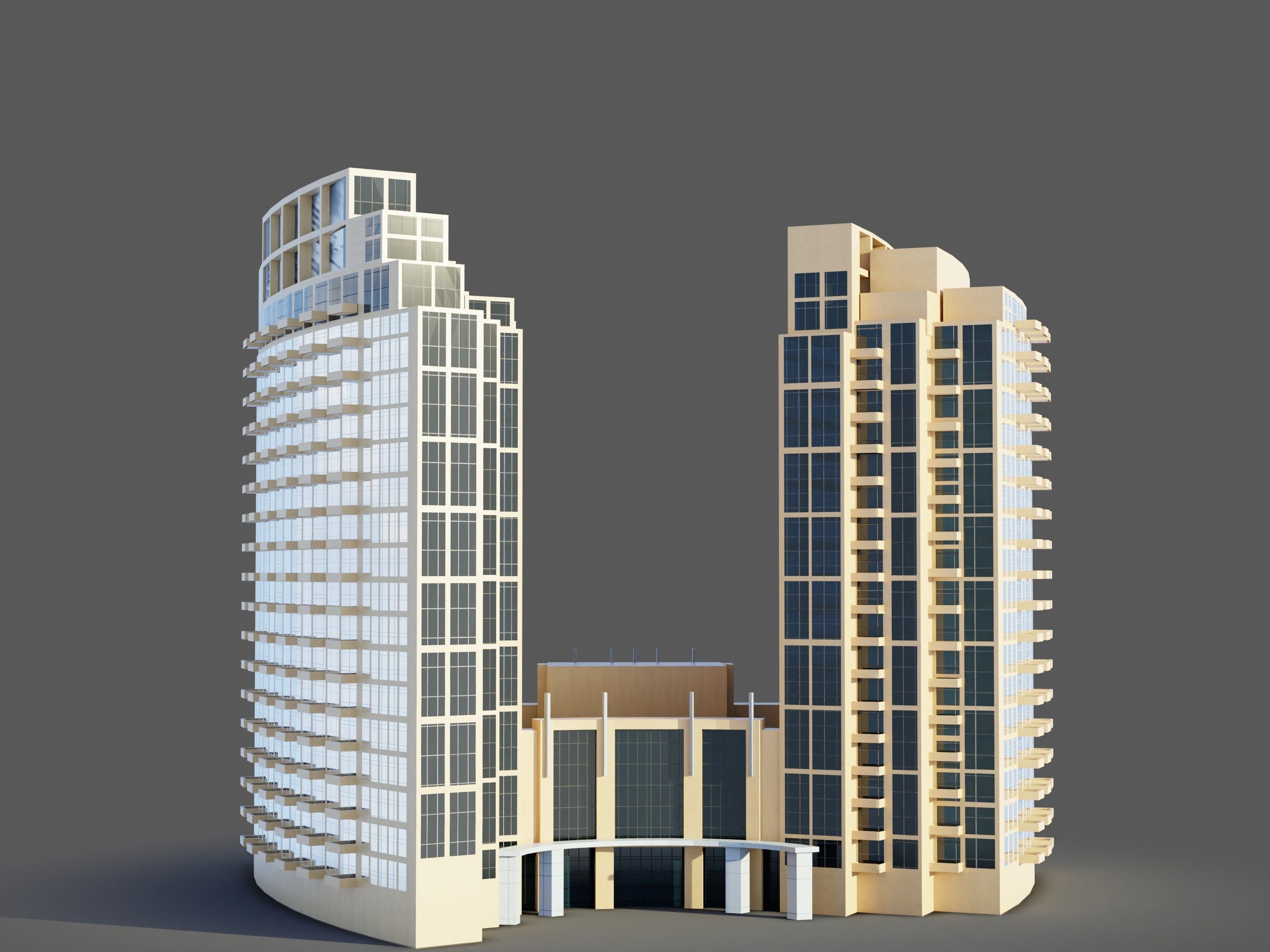 standpoint tower - Dubai 3D model_3