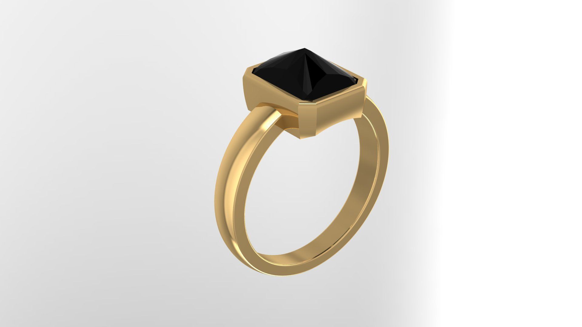 emarald stone ring 3d model printable model 3D print model_7