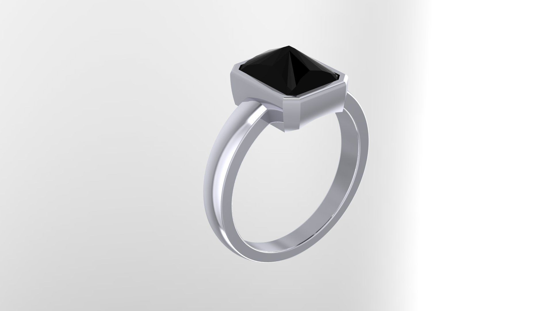 emarald stone ring 3d model printable model 3D print model_6