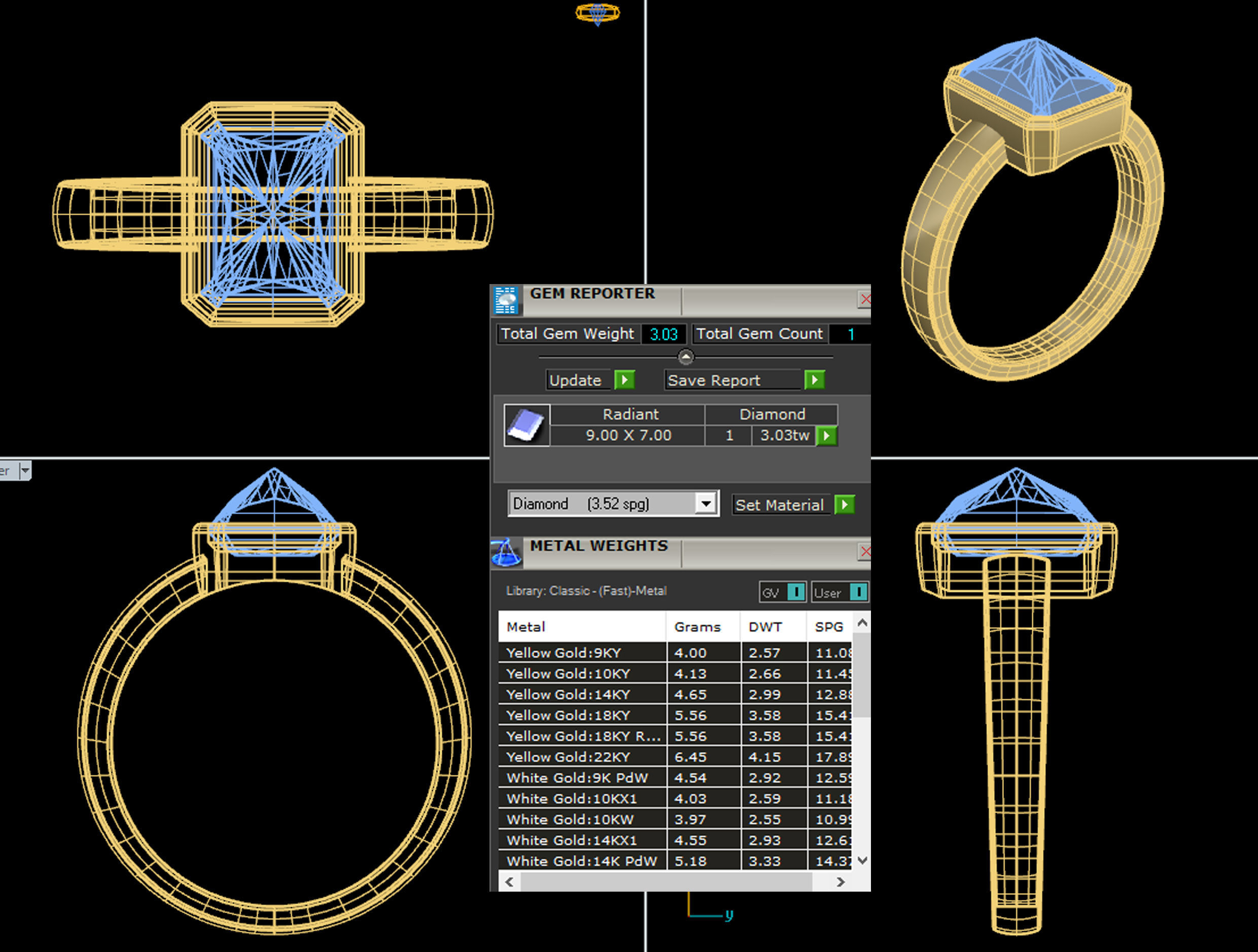 emarald stone ring 3d model printable model 3D print model_3