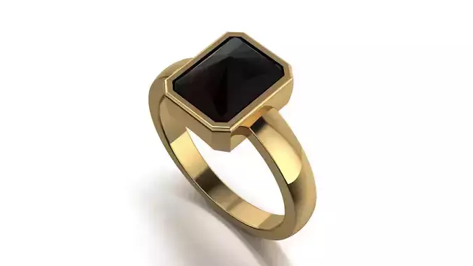 emarald stone ring 3d model printable model 3D print model
