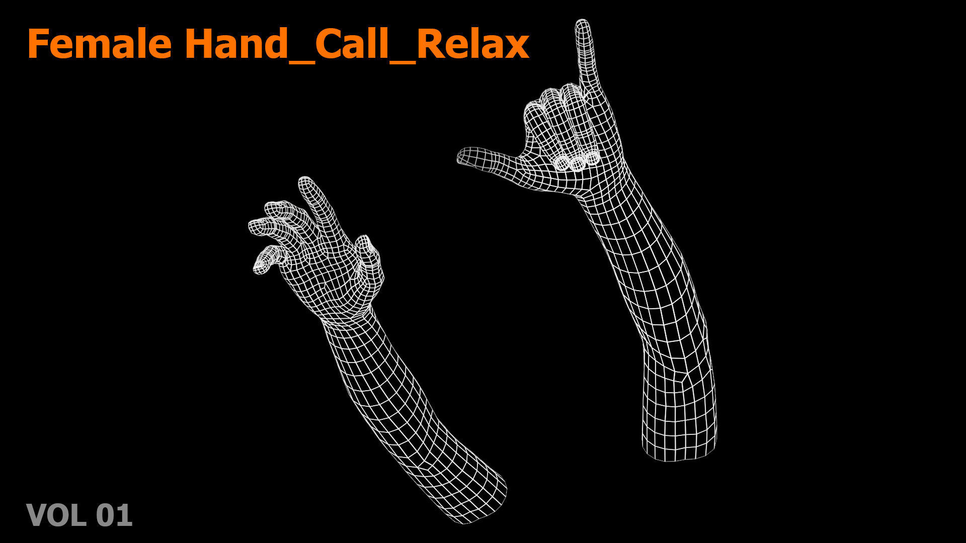 Female Hand Relax Call 3D model Low-poly 3D model_10
