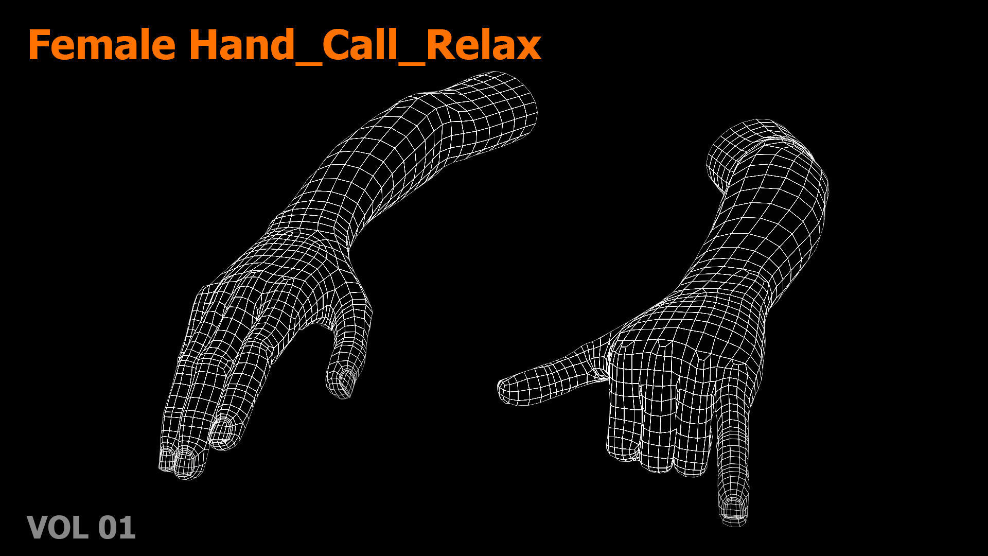 Female Hand Relax Call 3D model Low-poly 3D model_8