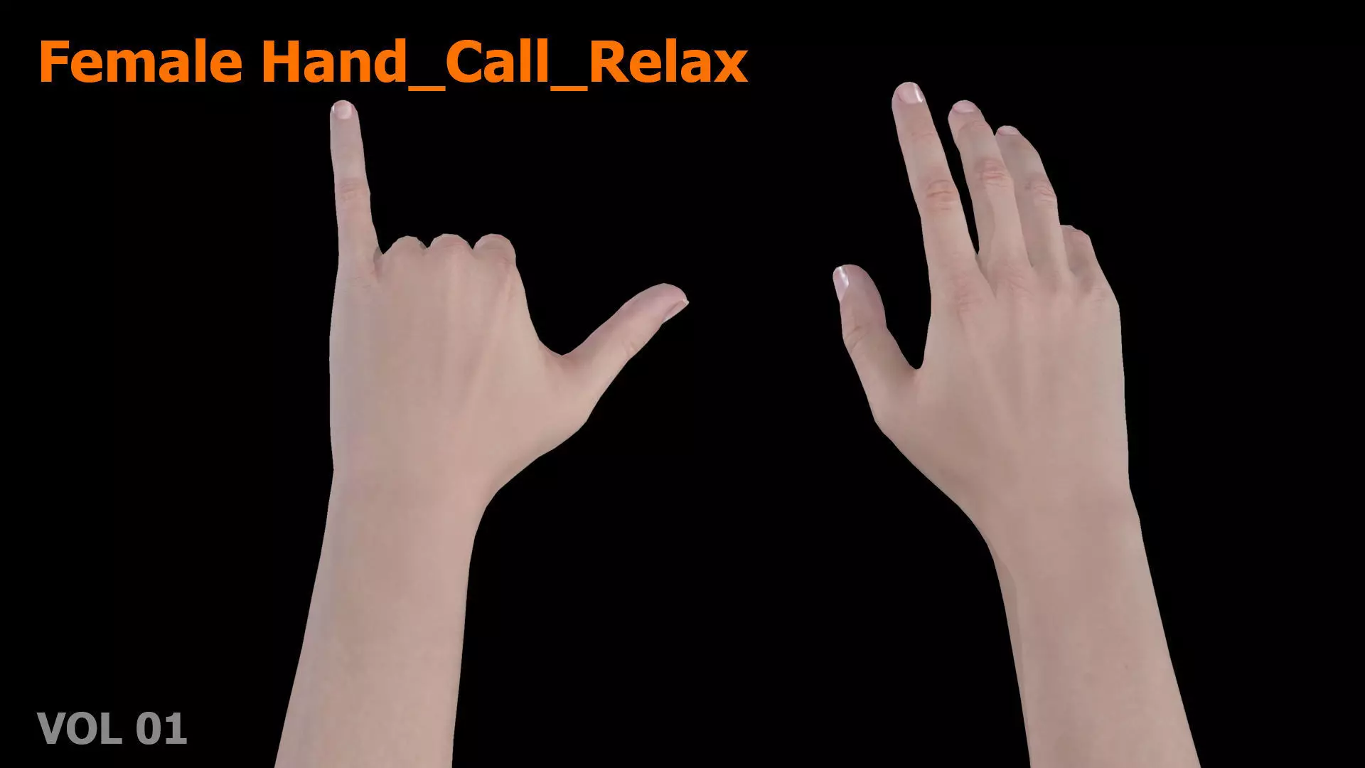 Female Hand Relax Call 3D model Low-poly 3D model_0