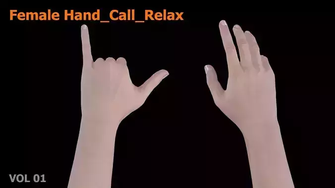 Female Hand Relax Call 3D model