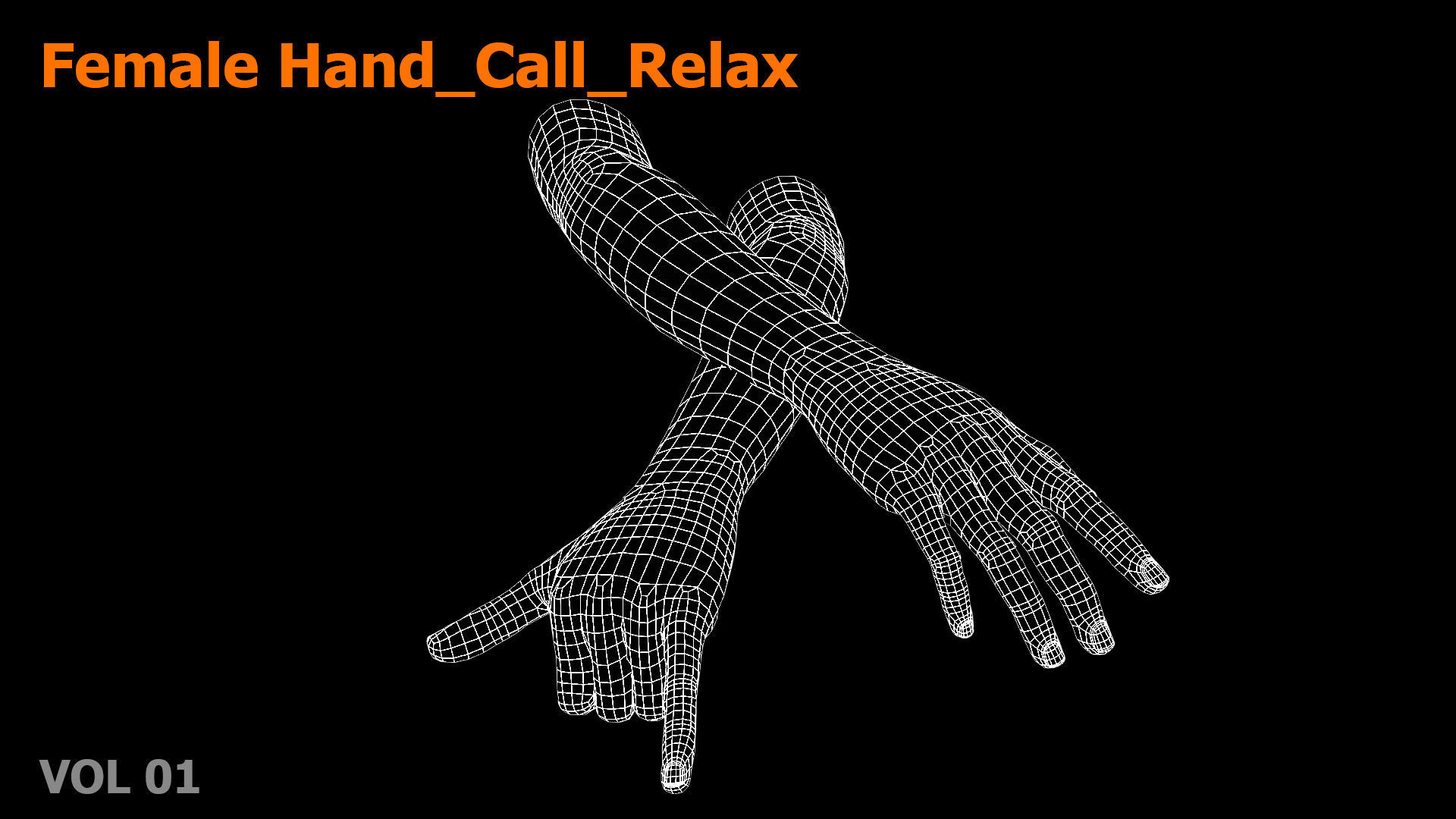 Female Hand Relax Call 3D model Low-poly 3D model_14
