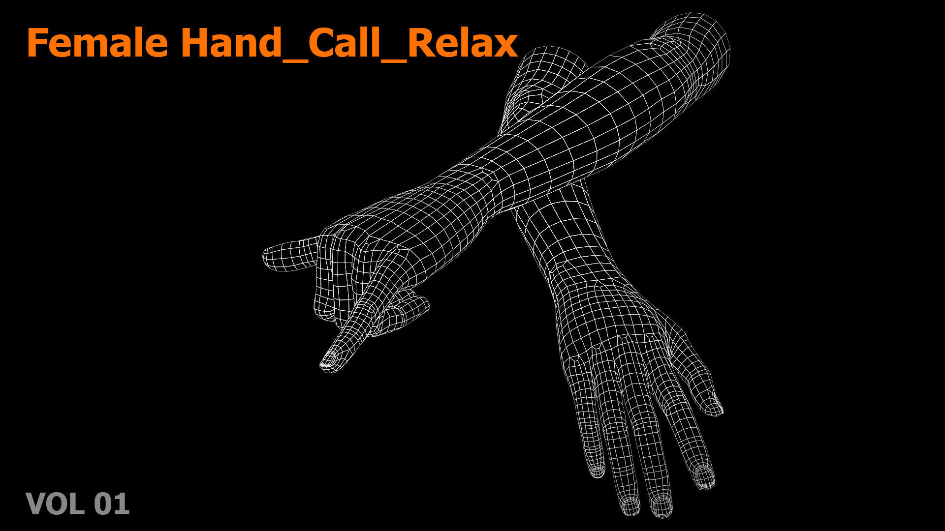 Female Hand Relax Call 3D model Low-poly 3D model_12