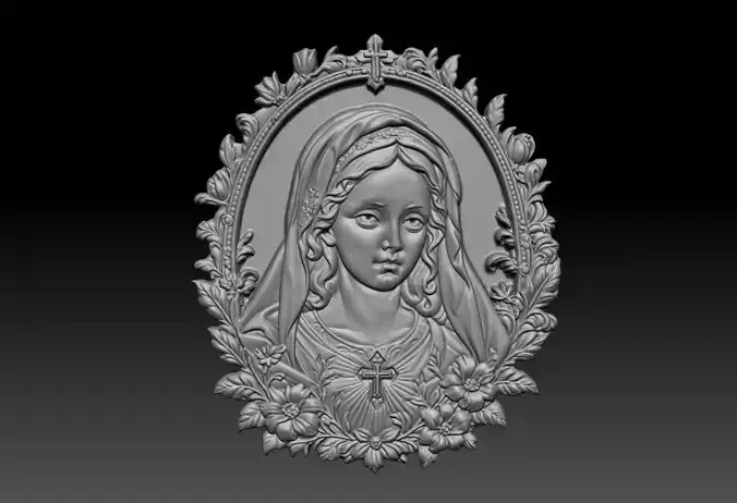 Virgin Mary Pendant 02-230826 3D print model