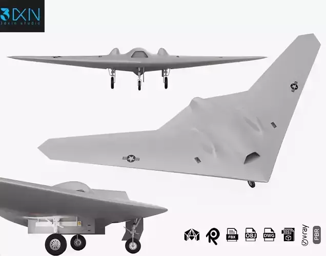 Lockheed Martin RQ-170 Sentinel UAV Drone US Version 3D model
