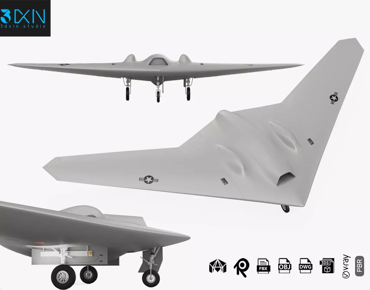Lockheed Martin RQ-170 Sentinel UAV Drone US Version 3D model_0