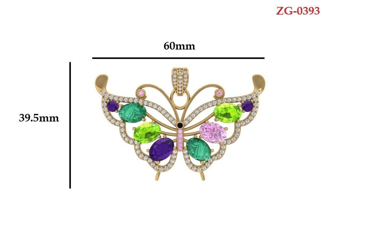 Butterfly Pandent 3D print model_6