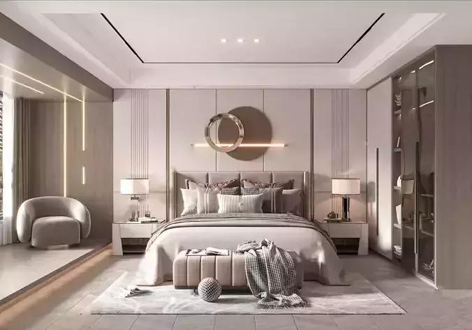 Bedroom Interior 3D model-2