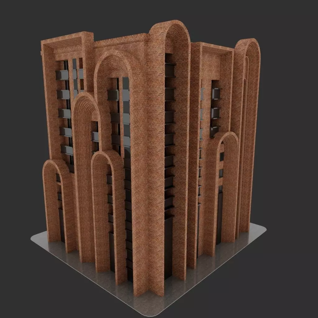 LOY POLY BUILDING Low-poly 3D model_0