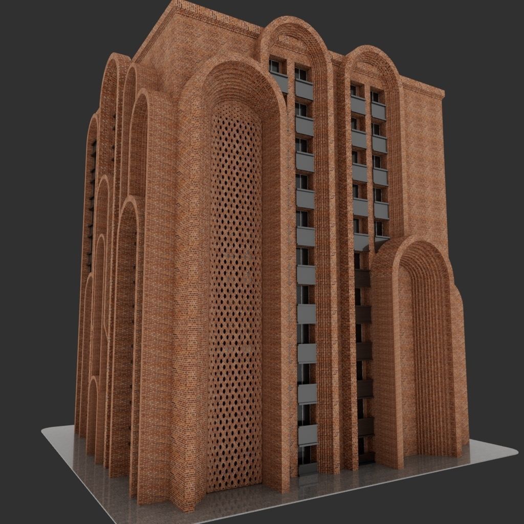 LOY POLY BUILDING Low-poly 3D model_1