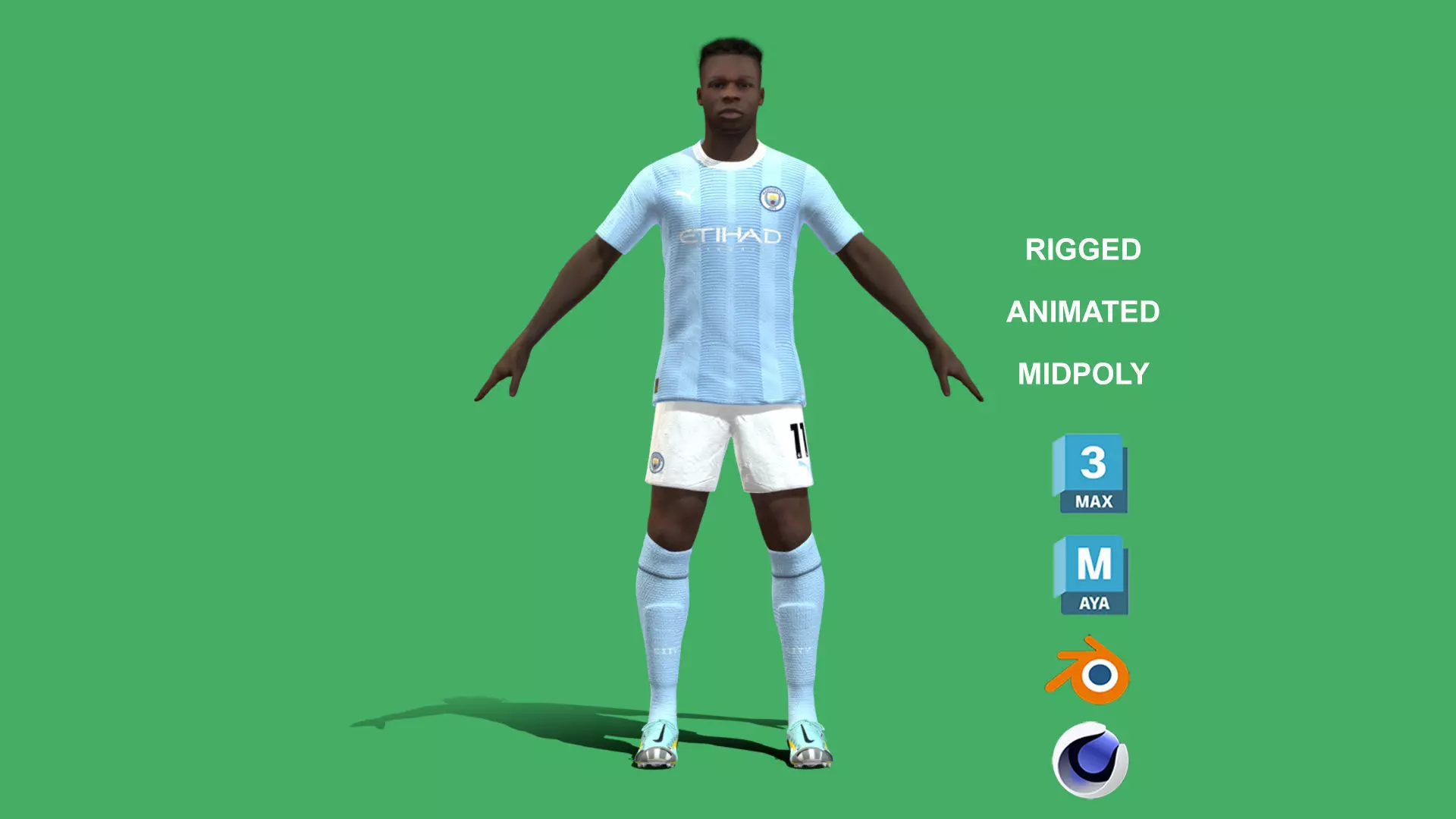 3D Rigged Jeremy Doku Manchester City 2024 3D model