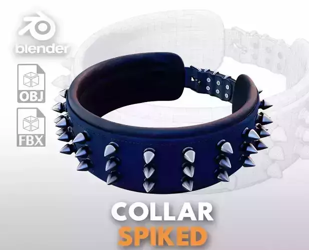 Spike collar Low-poly 3D model