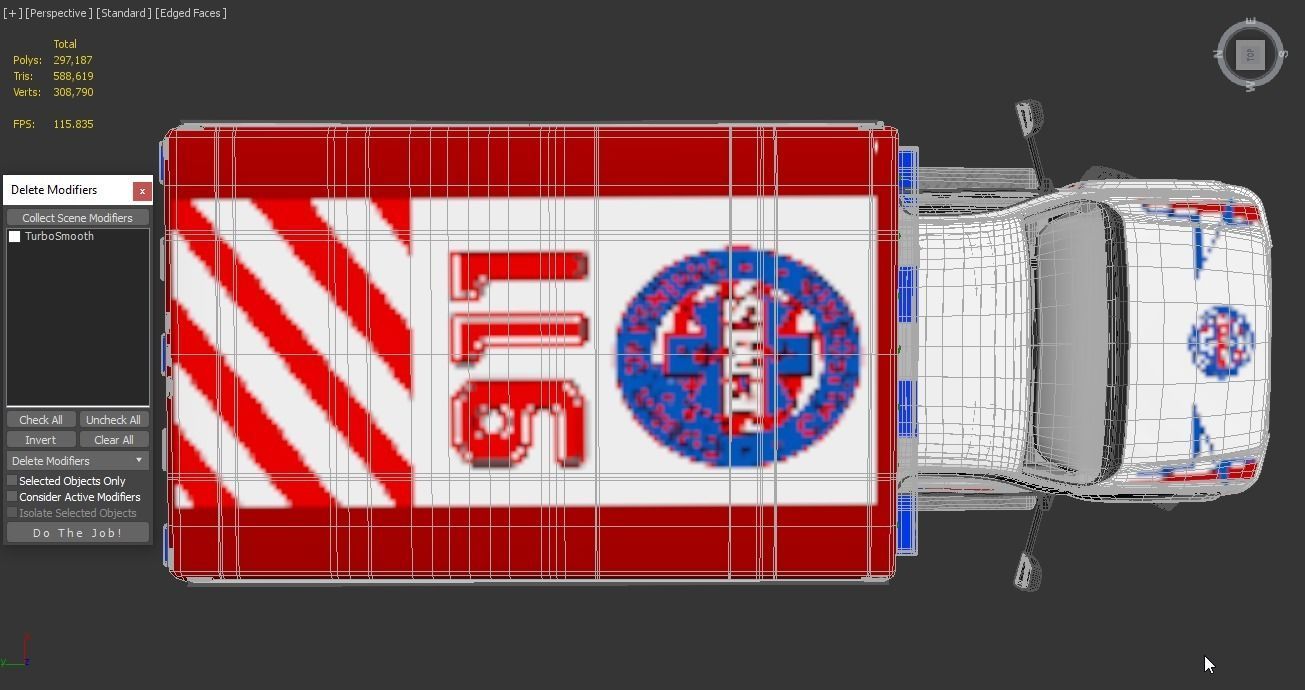 Emergency Ambulance Truck 2in1 vehicle car 3D model_8