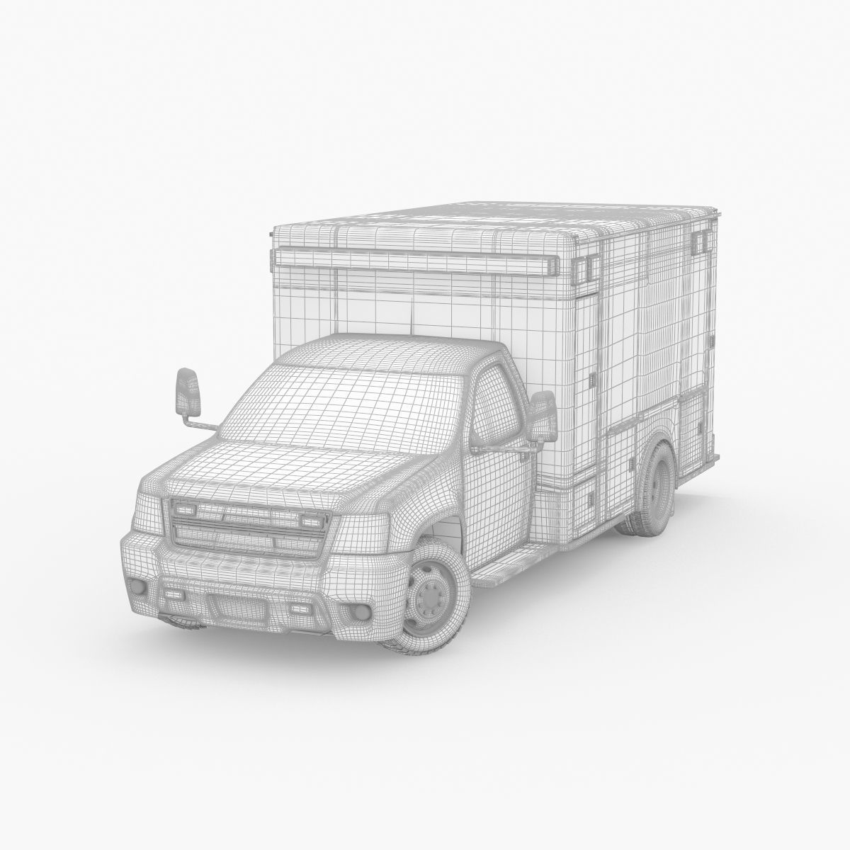 Emergency Ambulance Truck 2in1 vehicle car 3D model_34