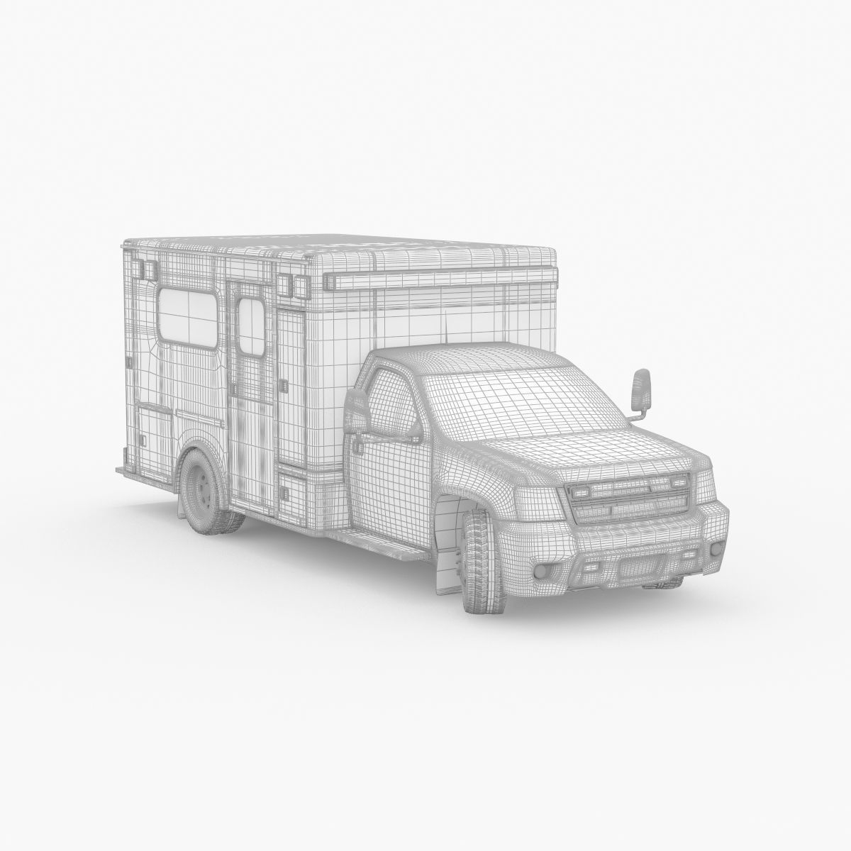 Emergency Ambulance Truck 2in1 vehicle car 3D model_36