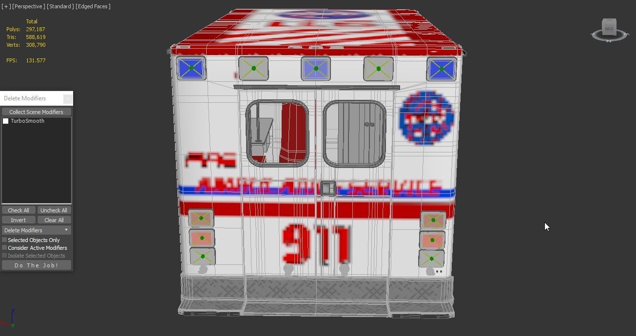 Emergency Ambulance Truck 2in1 vehicle car 3D model_5
