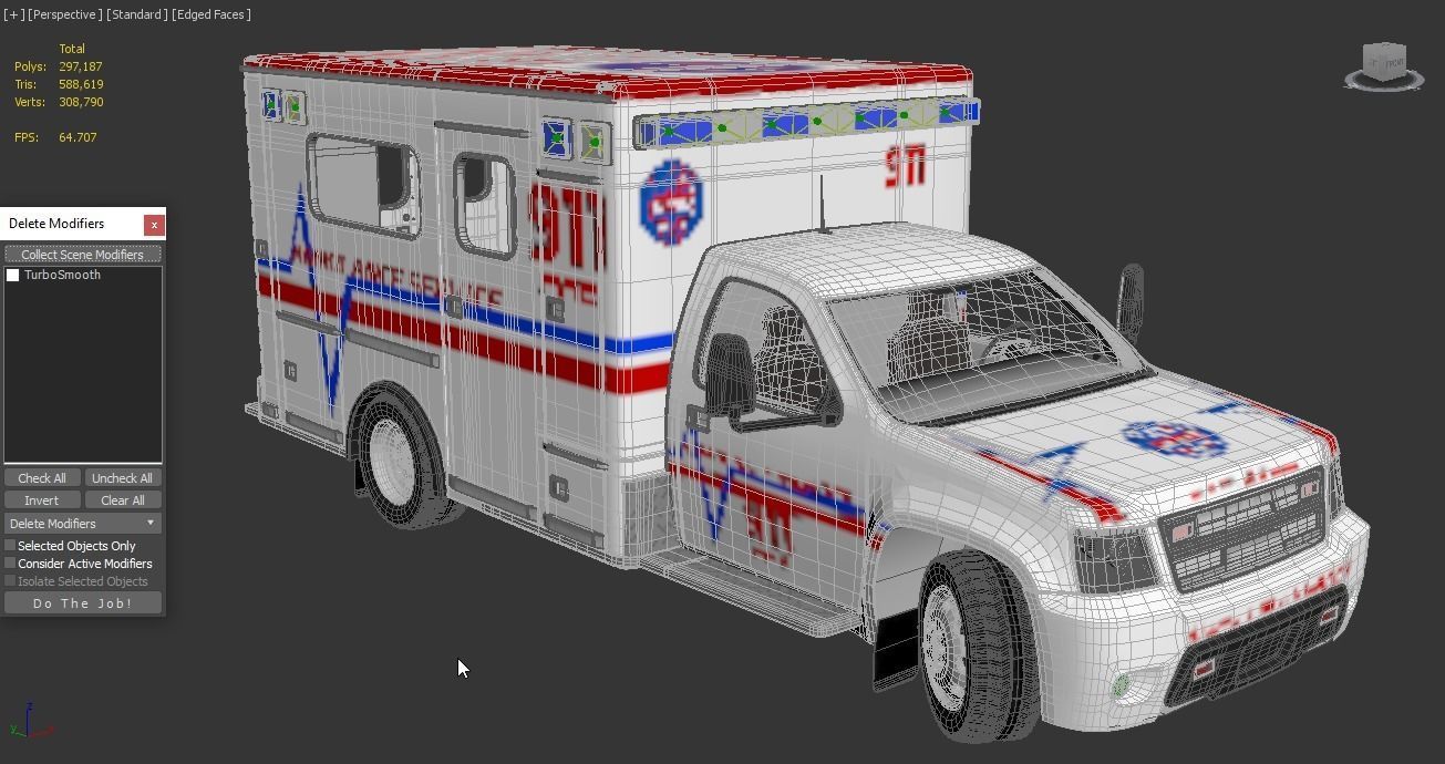 Emergency Ambulance Truck 2in1 vehicle car 3D model_3