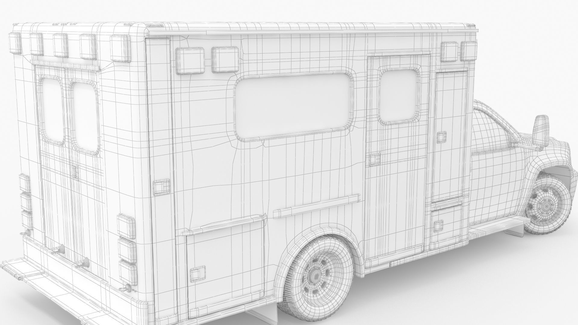 Emergency Ambulance Truck 2in1 vehicle car 3D model_12