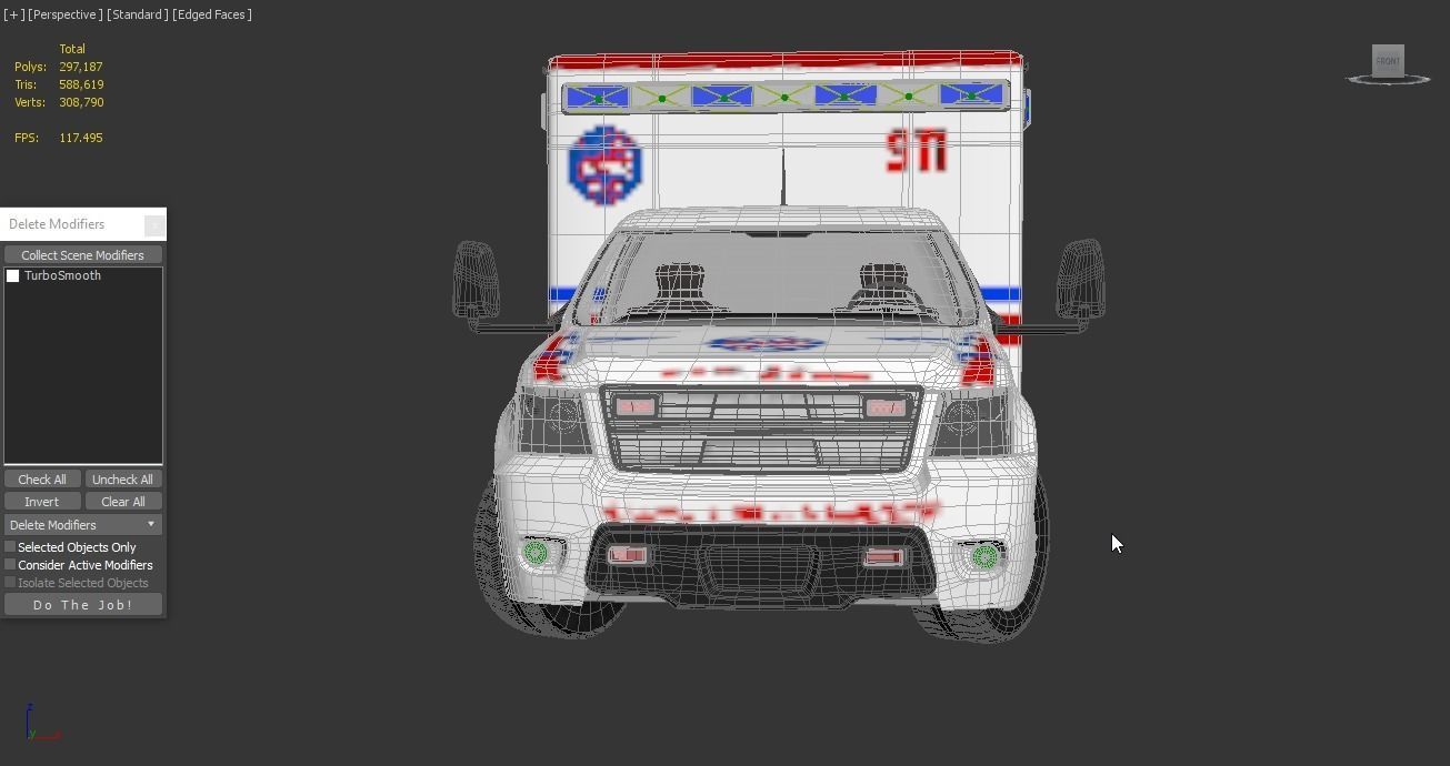 Emergency Ambulance Truck 2in1 vehicle car 3D model_4