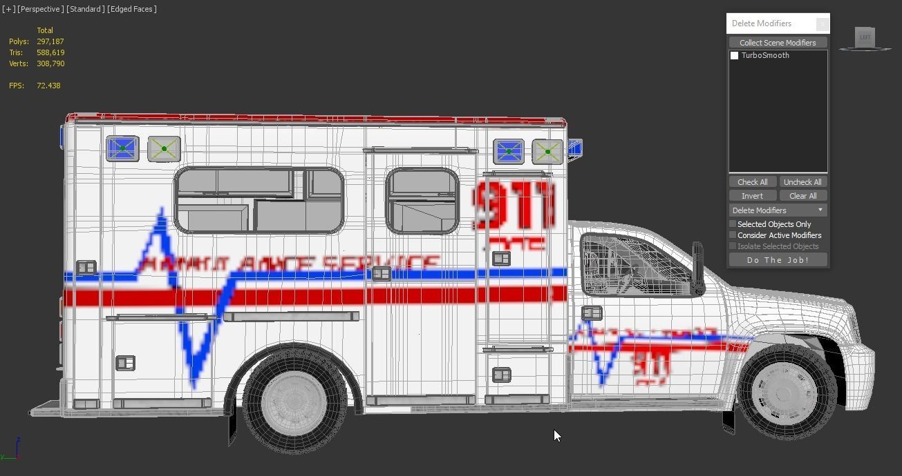Emergency Ambulance Truck 2in1 vehicle car 3D model_7