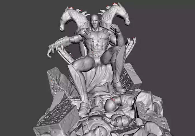 Black Adam sitting on Throne 3d for 3d print  3D print model