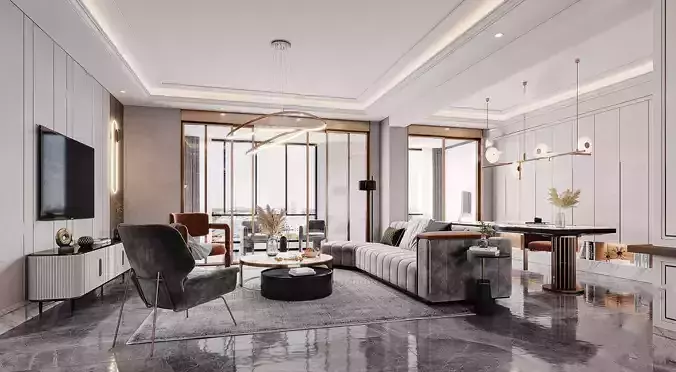 Livingroom Interior 3D model-07