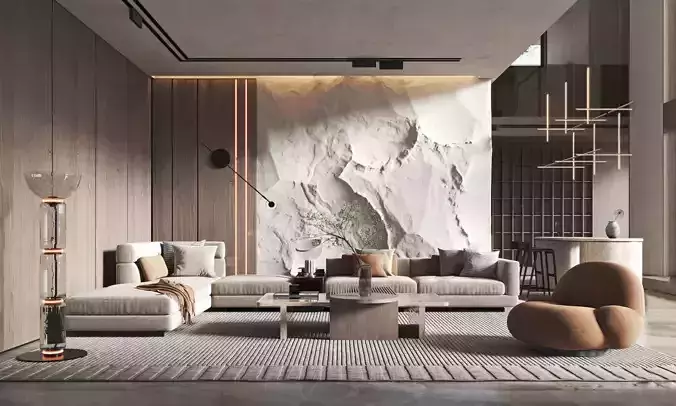 Livingroom Interior 3D model-12