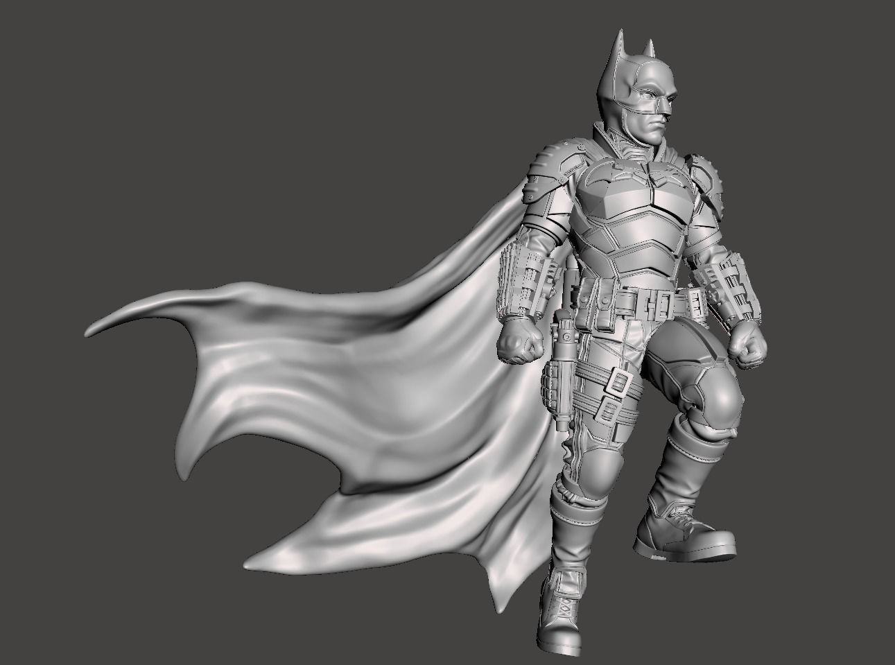 Batman Armor with angles standing action  3D print model_1