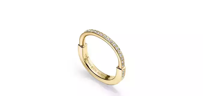 Tiffany Lock Ring Pave full Diamonds