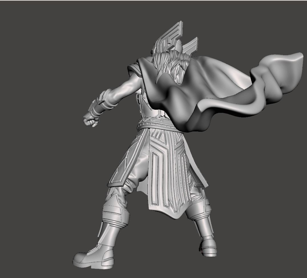 lady thor with hammer 3D print model_3