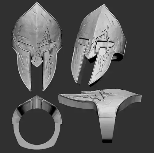 Knight Helmate Ring  3D print model