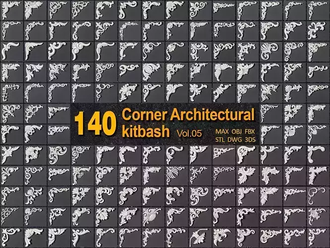 140 CORNER ARCHITECTURAL KITBASH - VOL 05 3D model