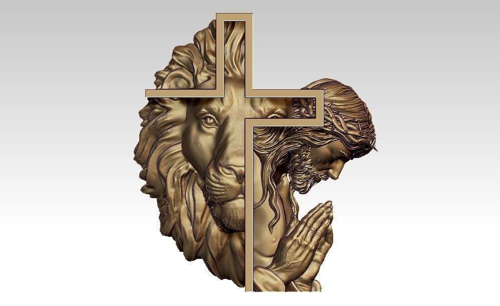 Lion Jesus Pendant 3D print model_1