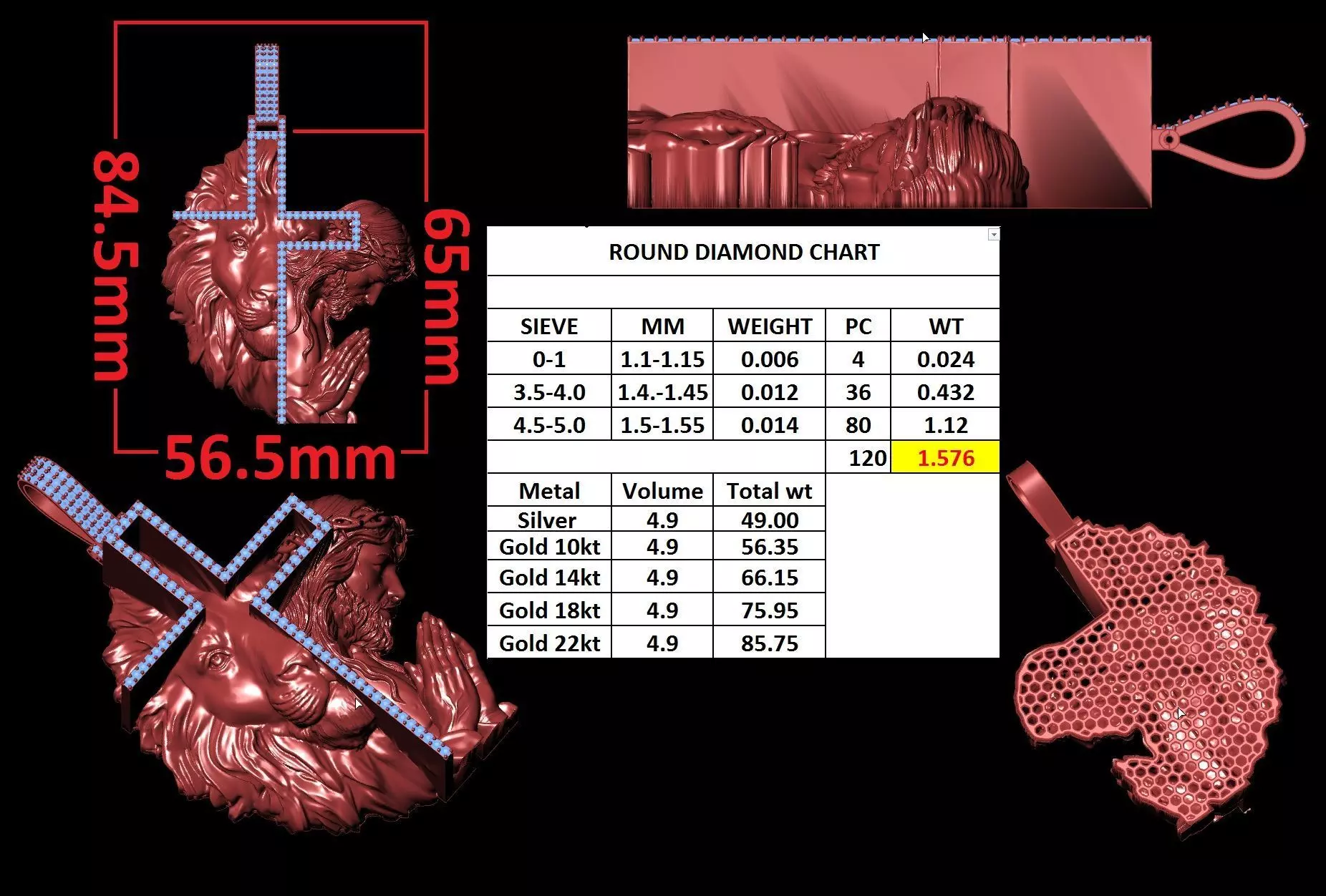 Lion Jesus Pendant 3D print model_0