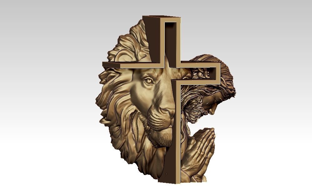 Lion Jesus Pendant 3D print model_2